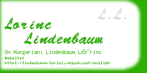 lorinc lindenbaum business card
